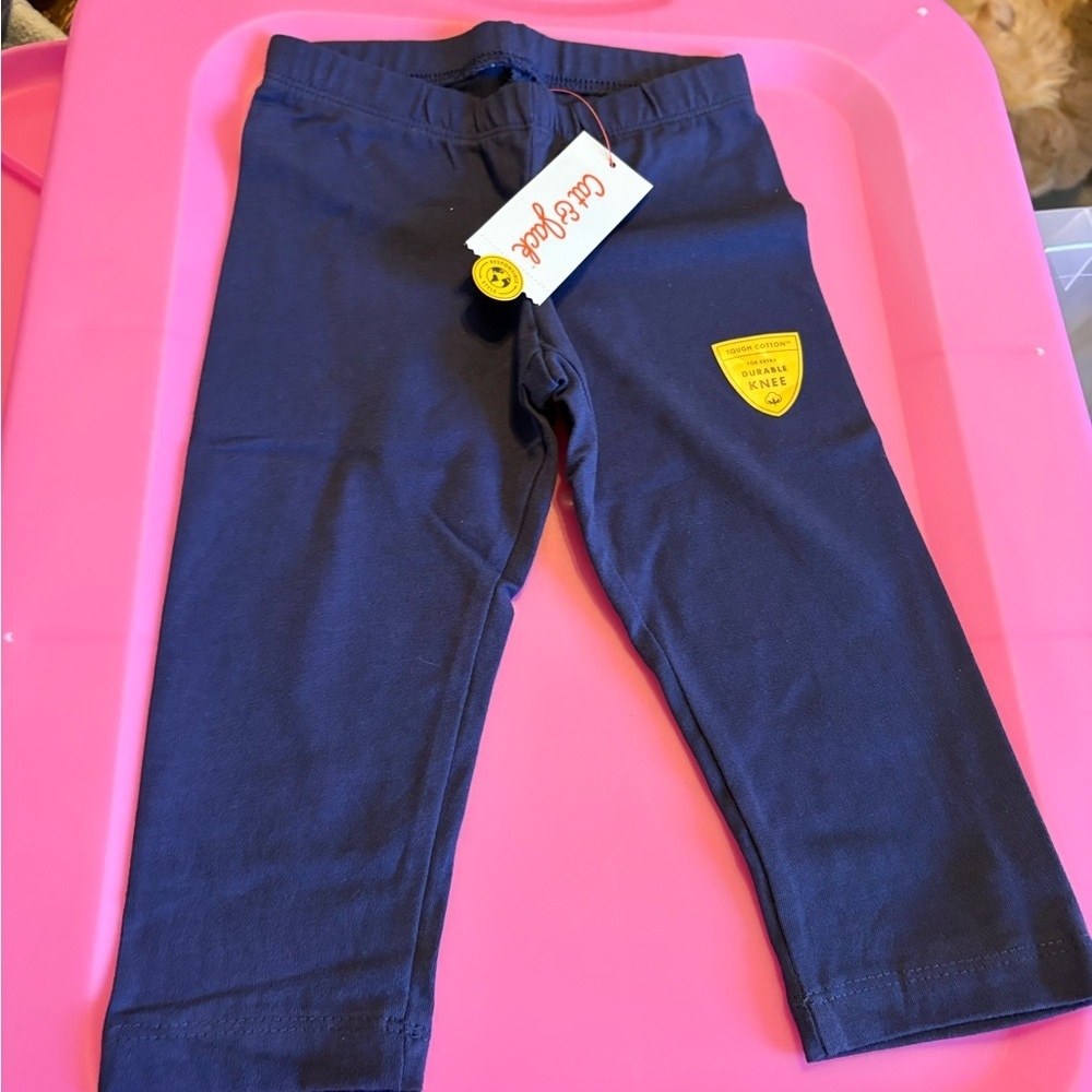 Carter's Navy Leggings with Yellow Badge Accent
